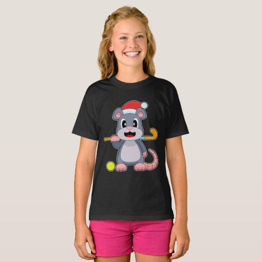 Mouse Christmas Hockey T-shirt (Voorkant volledig)