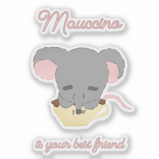 Mouse Cocoa Cappuccino  Sticker (Voorkant)