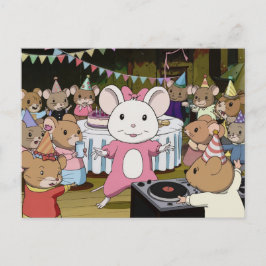 Mouse Dance Party Anime Style Briefkaart