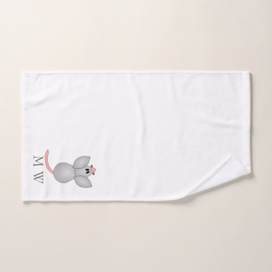Mouse Design Monogrammed (Serviette à main)