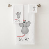 Mouse Design Monogrammed Bad Handdoek (Insitu)