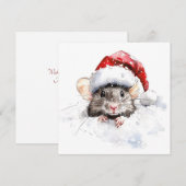 Mouse Flat Christmas Kaart (Voorkant / Achterkant)