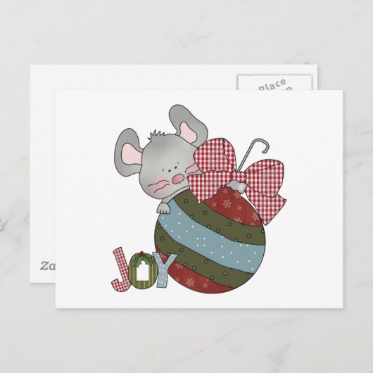 Mouse Joy Holiday T-shirts en cadeaus Feestdagenkaart (Voorkant / Achterkant)