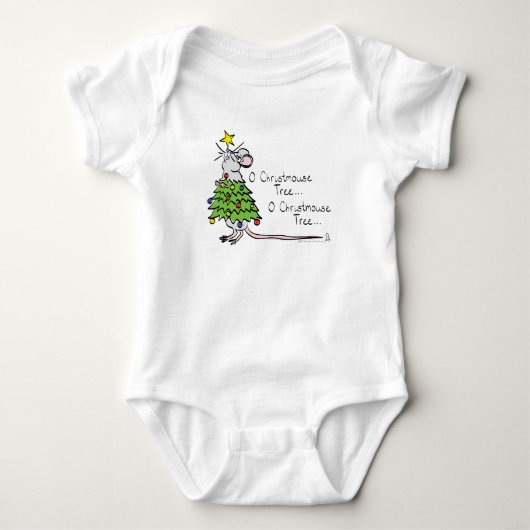 Mouse kerstboom Funny Kinder Romper (Voorkant)