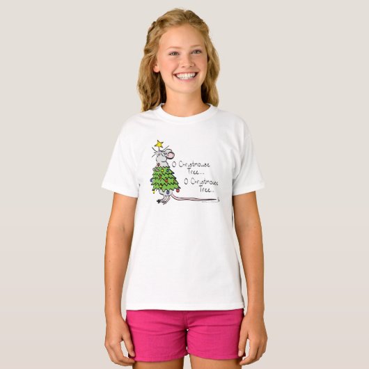 Mouse kerstboom Funny Kinder T-shirt (Voorkant volledig)