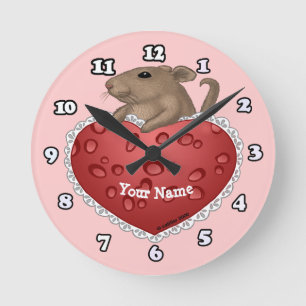 Mouse Love Horloges de coeur