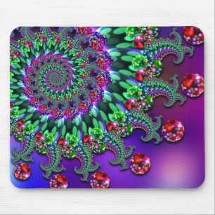 Mouse Mat - Bokeh Fractal Paarse Terquoise Muismat