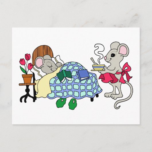 Mouse Mouse Caring for Sick Child Briefkaart (Voorkant)