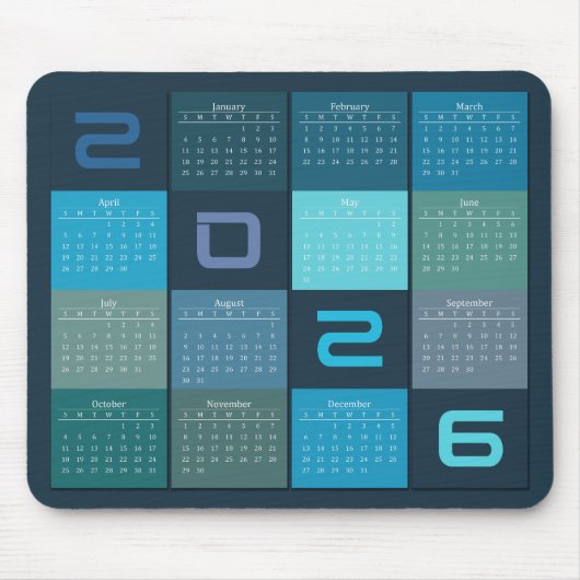 Mouse Pad Calendar 2024 Muismat (Voorkant)