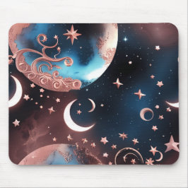 Mouse Pad - Rose Gold Celestial Moon Muismat