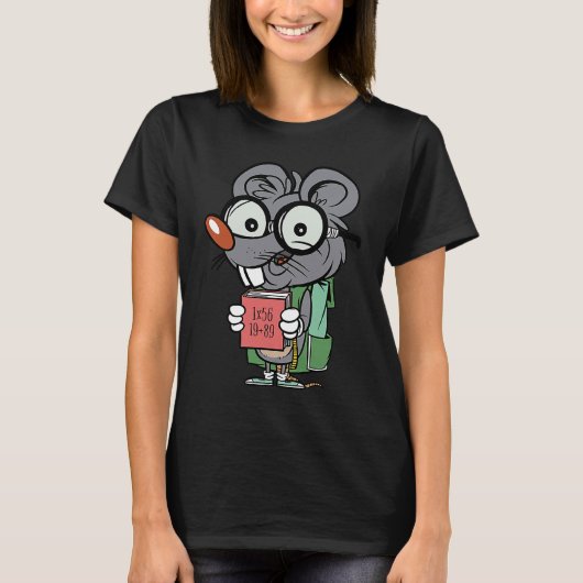 mouse rat reading book t-shirt (Voorkant)