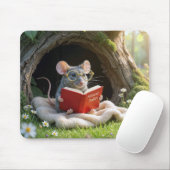 Mouse Reading a Red Book On a Blanket Muismat (Met muis)