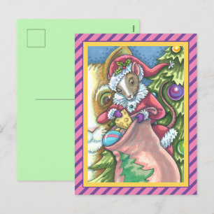 MOUSE SANTA BRENGT GOEDE KATTEN KERSTCADEAUS, Scha Feestdagenkaart