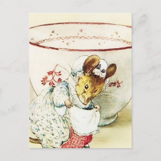 "Mouse Seamstress and Teacup" by Beatrix Potter Briefkaart (Voorkant)
