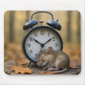 Mouse Sleeping By an Alarm Clock Muismat (Voorkant)