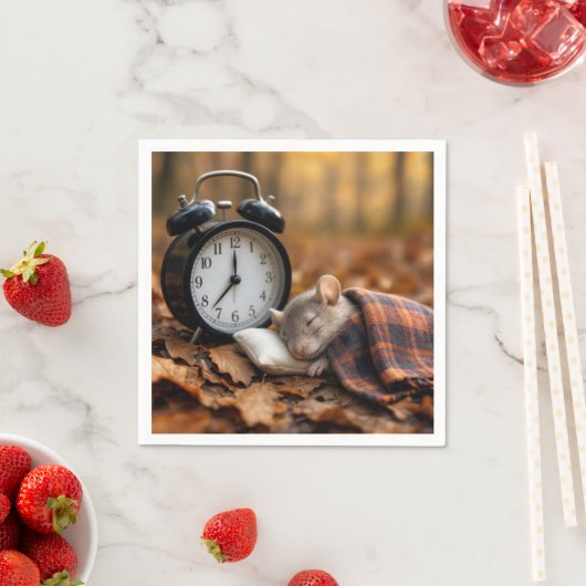 Mouse Sleeping By an Alarm Clock Servet (Insitu)