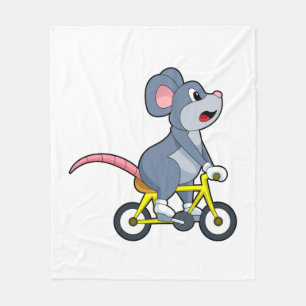 Mouse with Bicycle Fleece Deken
