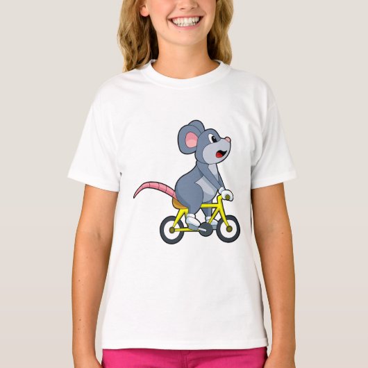 Mouse with Bicycle T-shirt (Voorkant)