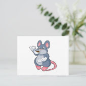 Mouse with Coffee Cup Briefkaart (Staand voorkant)