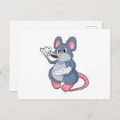 Mouse with Coffee Cup Briefkaart (Voorkant / Achterkant)
