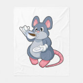 Mouse with Coffee Cup Fleece Deken (Voorkant)
