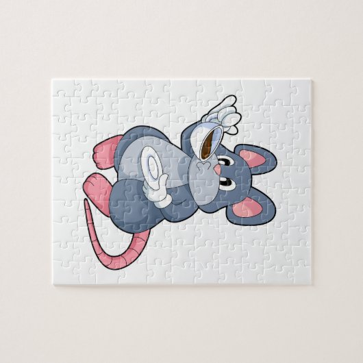 Mouse with Coffee Cup Legpuzzel (Horizontaal)