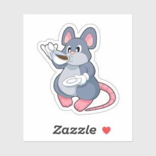 Mouse with Coffee Cup Sticker