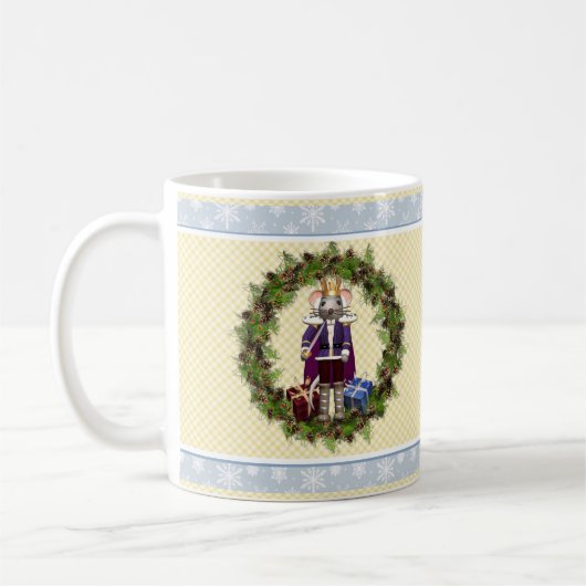Mouseing Nutcracker Wreath Christmas Mug (Gauche)