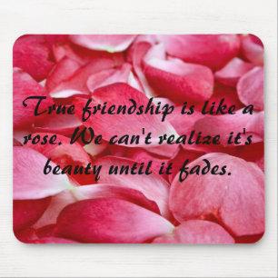 Mousemat Horizontal — Roos Petal Frienship Quote Muismat