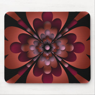 Mousemat, Zen Flower, Dark Peach Red Oranje Roze Muismat
