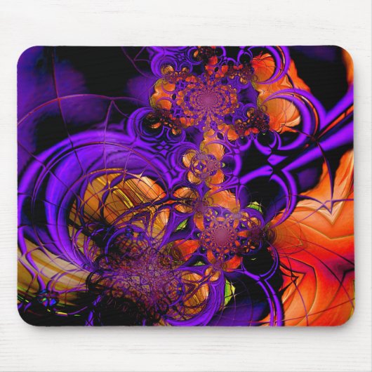 Mousepad Abstract Metaal Paarse Sinaasappel Haak 2 Muismat (Voorkant)