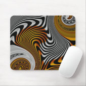 Mousepad Abstract Sinaasappel Zwart Zilver Design Muismat (Met muis)