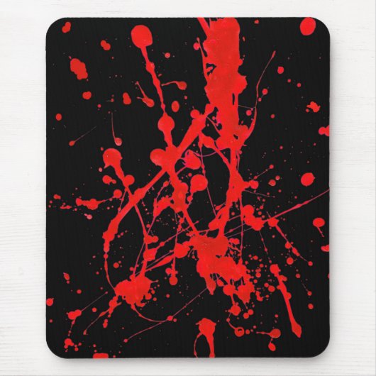 Mousepad, abstract, zwart, rood, besproeid muismat (Voorkant)