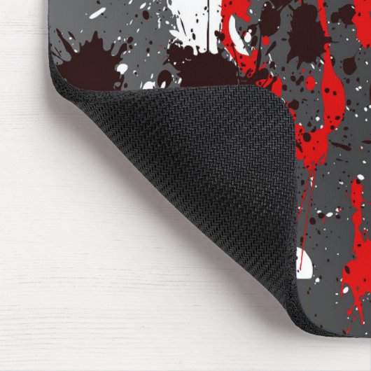 Mousepad, abstract, zwart, rood, grijs, wit muismat (Hoek)