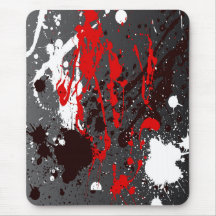 Mousepad, abstract, zwart, rood, grijs, wit