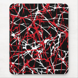 Mousepad, abstract, zwart, rood, wit muismat