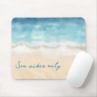 Mousepad Aquarela abstrata mar oceano praia Muismat