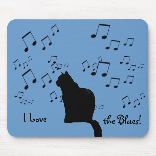 Mousepad - Black Blues Cat Muismat (Voorkant)