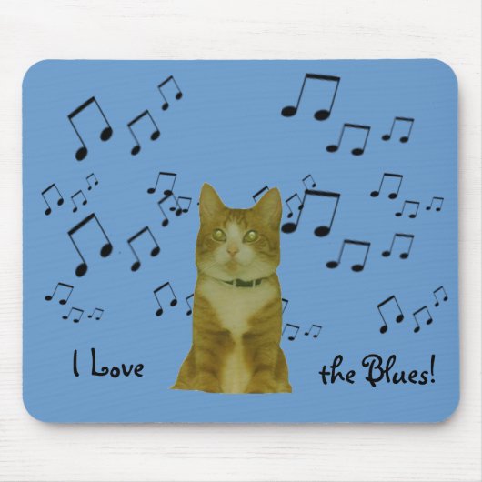 Mousepad - Blues Cat Muismat (Voorkant)