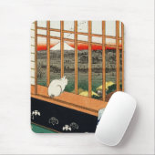 Mousepad: Cat on Window van Hiroshige 歌川広 重 Muismat (Met muis)