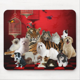 Mousepad Dieren Tijger Katten Honden 3 Muismat