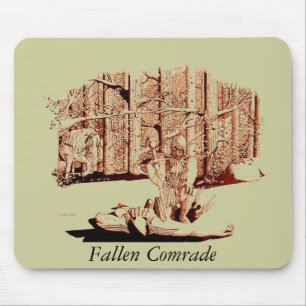 Mousepad - Fallen Comrade - sepia Muismat