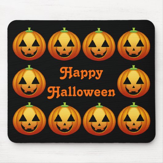 Mousepad Happy Halloween Pumpkins Muismat (Voorkant)