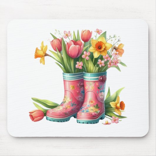 Mousepad-Hello Spring Floral Mouse Pad Muismat (Voorkant)