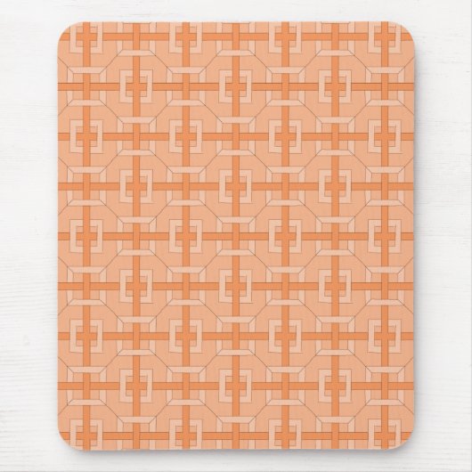 Mousepad - Interwoven Squares in Oranje Muismat (Voorkant)