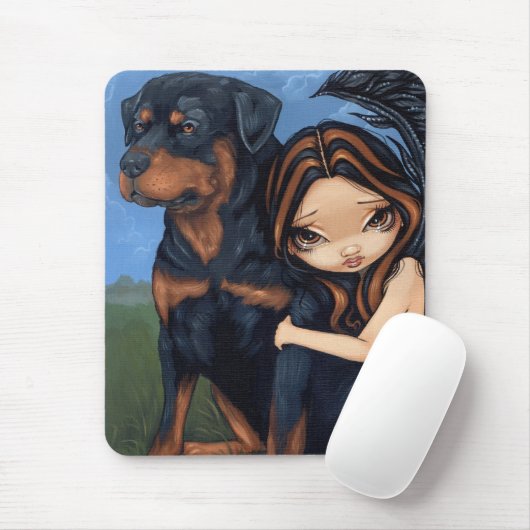 Mousepad "Mairy with a Rottweiler" Muismat (Met muis)