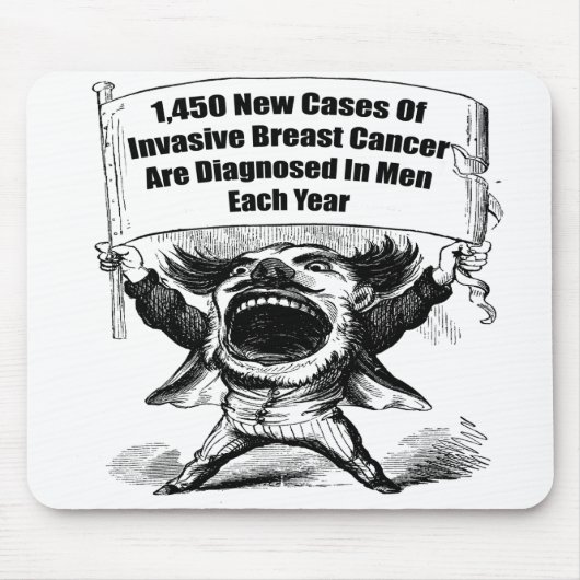 Mousepad - Mannen Breast Cancer Muismat (Voorkant)