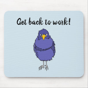 Mousepad met afbeelding van niet zo gelukkige voge muismat