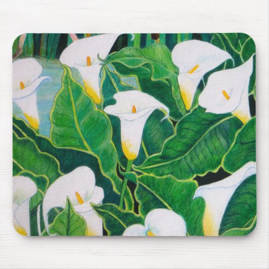 Mousepad met calla lilies muismat (Voorkant)