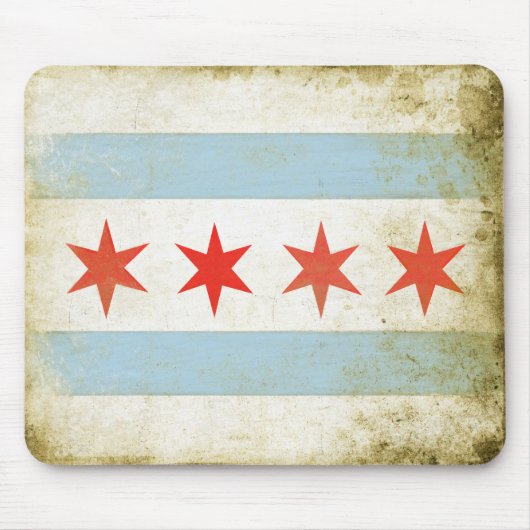Mousepad met de Afdruk van de vlag van Chicago Muismat (Voorkant)